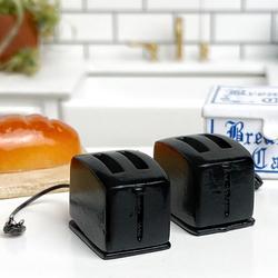Dollhouse Miniature Black Toasters