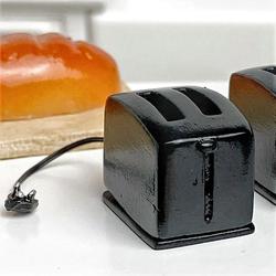 Dollhouse Miniature Black Toaster