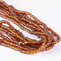 Amber Glass Seed Bead Strands