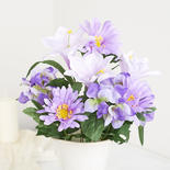 Lavender Artificial Lily, Hydrangea, and Daisy Bush