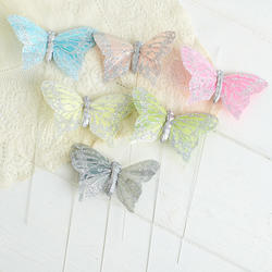 Silver Glitter Pastel Butterfly
