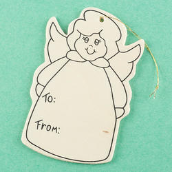 Unfinished Wood Angel Tag Ornament