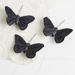 Black Glitter Butterfly