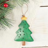 Rustic Tin Punched Christmas Tree Ornament