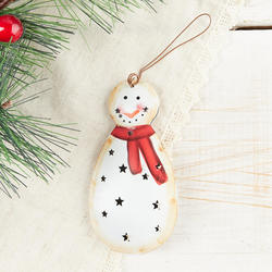 Rustic Tin Punched Snowman Ornament