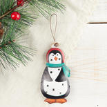 Rustic Tin Punched Penguin Ornament