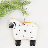 Rustic Tin Punched Sheep Ornament