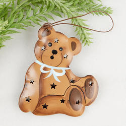 Rustic Tin Punched Bear Ornament