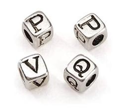 Sterling Plated PQV Alphabet Beads