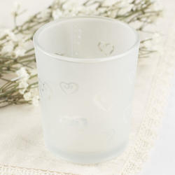 Frosted and Etched Glass Votive Candle Holder