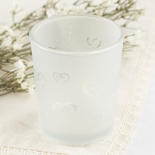 Frosted and Etched Glass Votive Candle Holder