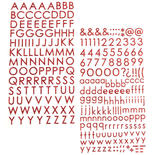 Red Glitter Alphabet and Number Stickers