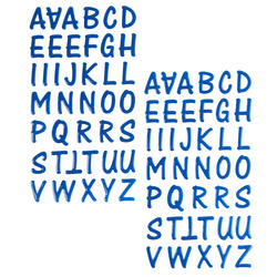 Raised Blue Letter Stickers