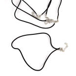 Set of 4 Black Velveteen Necklace