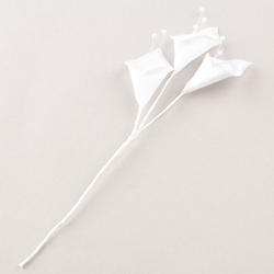 Artificial Fabric White Lily Flower Pick