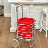 Dollhouse Miniature Silver With Red Grocery Cart