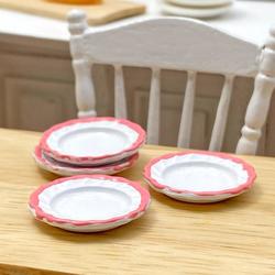 Dollhouse Miniature Pink Edge Victorian Plates