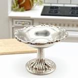 Dollhouse Miniature Silver Pedestal Bowl
