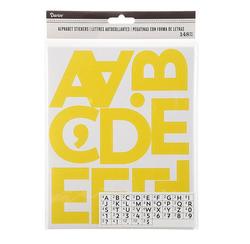 Large Yellow Alphabet and Number Stickers