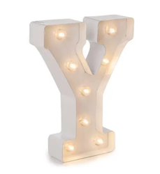 Battery Operated White Marquee Letter Y