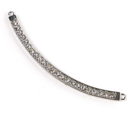 Estrella Crystal and Silver Curved Bar Pendant