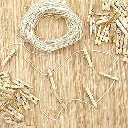 Natural Cotton Twine and Clothespins Set