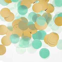 Mint and Gold Circle Tissue Confetti