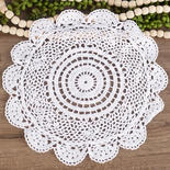 White Round Crocheted Doily
