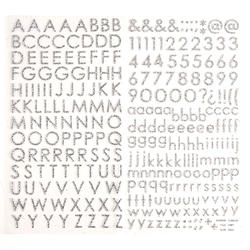Silver Glitter Alphabet and Number Stickers