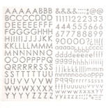 Silver Glitter Alphabet and Number Stickers