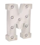 Battery Operated White Marquee Letter M