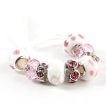 Mix and Mingle Pink Metal Lined Beads