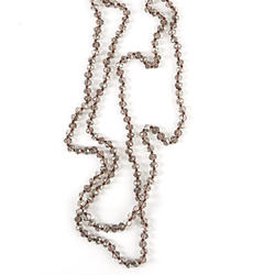Faceted Rondelle Clear Gray Bead Necklace