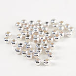 Bright Silver Cast Round Beads