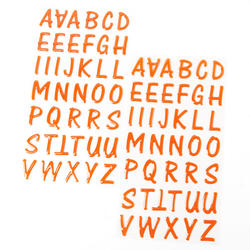 Raised Orange Letter Stickers