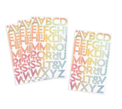 Silver Rainbow Holographic Alphabet Stickers