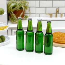 Dollhouse Miniature Green Beer Bottles