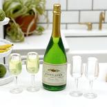 Miniature Champagne Bottle With Four Glasses