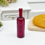 Dollhouse Miniature Red Unlabeled Wine Bottle