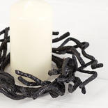 Black Glitter Twig Candle Ring