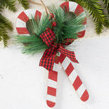 Candy Cane Hanger with Pine