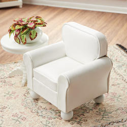 Dollhouse Miniature Cream Leather Chair