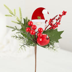 Santa Artificial Apple and Red Berry Pine Pick