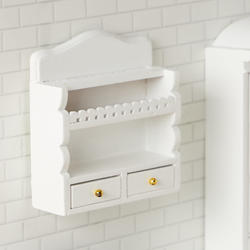 Dollhouse Miniature White Wall Cabinet