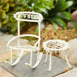 Micro Miniature Garden Rocking Chair and Table