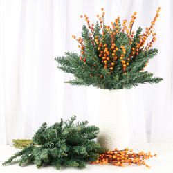 Artificial Orange Berry and Canadian Pine Picks
