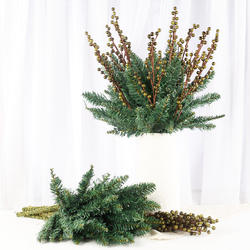 Artificial Green Berry and Canadian Pine Picks
