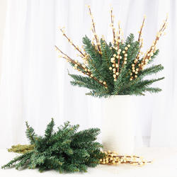 Artificial White Berry and Canadian Pine Picks