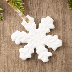 Embossed Porcelain Ceramic Christmas Snowflake Ornament