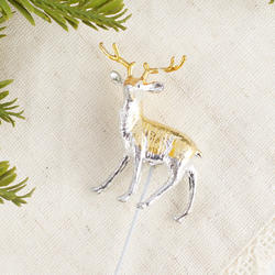 Miniature Silver Plastic Deer Pick - True Vintage Find